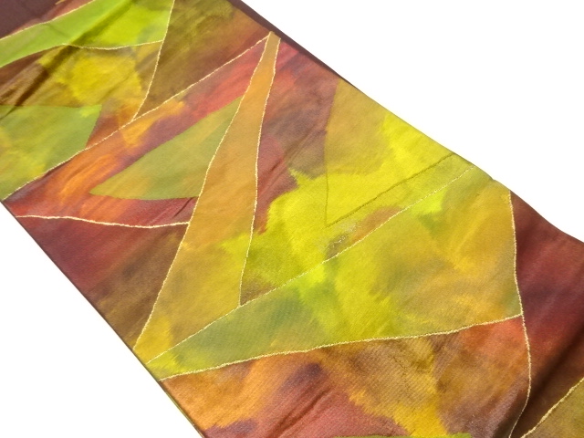 切り嵌め風斜線模様暈し名古屋帯